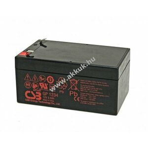 Ólom akku 12V 3.4Ah ( CSB / Hitachi) típus CSB-GP1234, VDS, csatlakozó: F1 kép