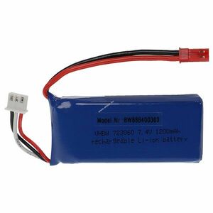 Helyettesítő modell / RC Akku 7.4V, Li-Polymer, 1200mAh, JST-csatlakozó 65mm x 30mm x 16mm kép