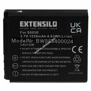 Helyettesítő EXTENSILO akku Panasonic típus CGA-S005 1250mAh kép