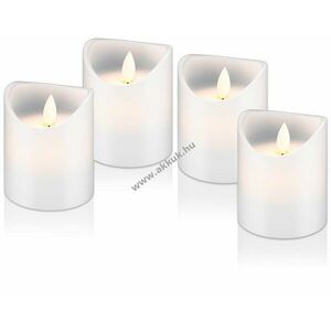 4db LED valódi viaszgyertya készlet időzítő funkcióval, fehér - A készlet erejéig! kép