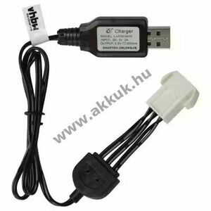 Töltőkábel RC akkuhoz SM-6P csatlakozó, 9.6V, 600mAh, töltő LED kép