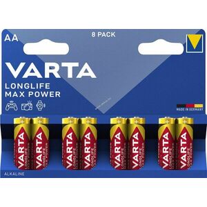 Varta LONGLIFE Max POWER LR6, AA, mignon, ceruza elem 8db/csomag - Kiárusítás! kép
