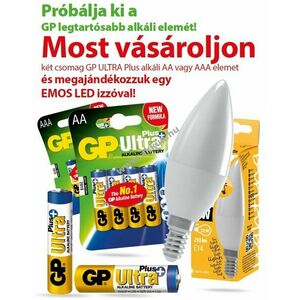 2 csomag GP elem Ultra Plus AAA 4db/csom. - Kiárusítás! kép