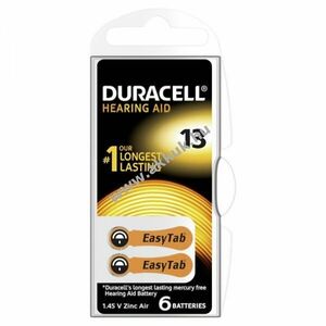 Duracell hallókészülék elem PR48 6db/csom. - Kiárusítás! kép