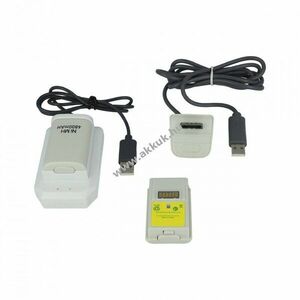 Play & Charge Kit 2db akkumulátor + töltő Xbox 360 kontrollerhez fehér kép