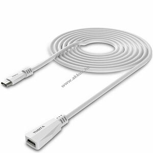 USB-C hosszabító kábel, 6m, fehér - A készlet erejéig! kép