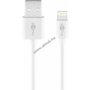 Lightning USB töltő és szinkronizáló kábel, fehér, 3m, MFI tanusítványnal - A készlet erejéig! kép