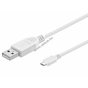 Goobay USB kábel 2.0 micro USB csatlakozóval 3m fehér (dupla szigetelés) kép