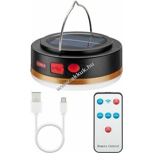 LED napelemes kempinglámpa távirányítóval, 220lm - Kiárusítás! kép
