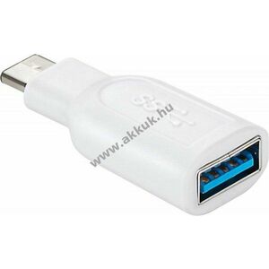 USB OTG Super speed adapter USB-C - USB 3.0 A fehér - Kiárusítás! kép