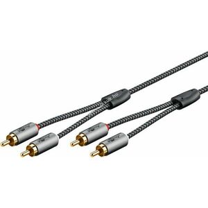 Stereo RCA kábel 0.5m szövet borítással, szürke kép