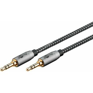 3.5mm Stereo Jack kábel, 0, 5m szövet borításos, szürke kép