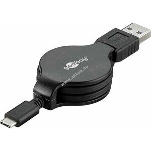 Goobay feltekerhető USB A 2.0 és USB C adat- és töltőkábel - Kiárusítás! - A készlet erejéig! kép
