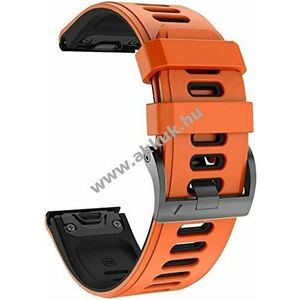 Óraszíj 26mm Garmin Fenix 6X, narancssárga-fekete - Kiárusítás! kép