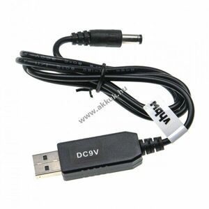 USB töltő kábel 5.5mm x 2.5mm DC csatlakozóval 5V/2A - 9V/0.9A kép
