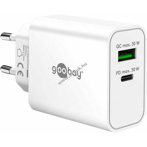 USB-C hálózati gyorstöltő, power Delivery, GaN 30W, fehér kép