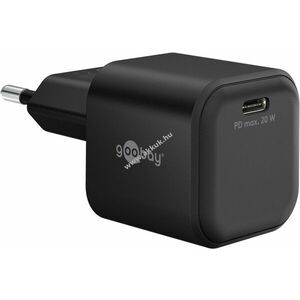 USB-C hálózati gyorstöltő, power Delivery, GaN 20W, fekete kép