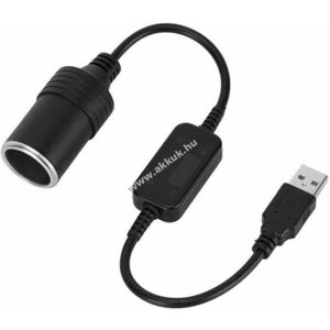 USB - szivargyújtó adapter, 12V, 30cm kép