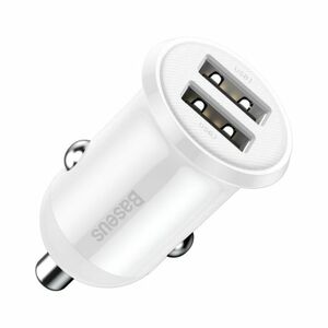 Baseus Grain Pro autós töltő 2x USB 4.8A, fehér (CCALLP-02) kép