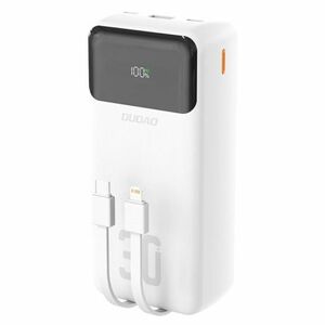 Dudao K15MAX Power Bank 30000mAh USB / USB-C / Lightning + kábel 22.5W, fehér kép