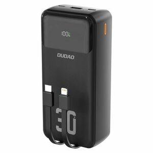 Dudao K15MAX Power Bank 30000mAh USB / USB-C / Lightning + kábel 22.5W, fekete kép