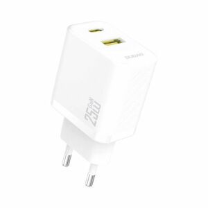Dudao A26T GaN hálózati töltő adapter USB / USB-C 25W, fehér kép