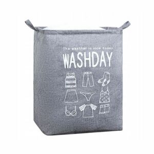 Livefy szennyeskosár Washday 50x40x50 cm, szürke kép