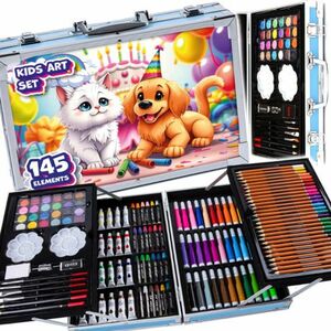 MG Art Suitcase Pets festőkészlet gyerekeknek kofferban 145db, rózsaszín kép