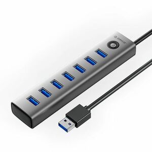 Orico CL7U-U3 HUB adapter USB - 7x USB 3.0 / USB-C 3A, szürke kép