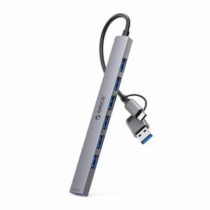 Orico YSA2-U3 HUB adapter USB / USB-C - USB 3.0 / 6x USB 2.0, szürke kép