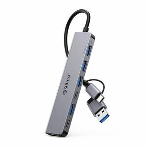 Orico YSA7-U3 HUB adapter USB / USB-C - 4x USB 2.0 / 1x USB 3.0 / 2x USB-C, szürke kép