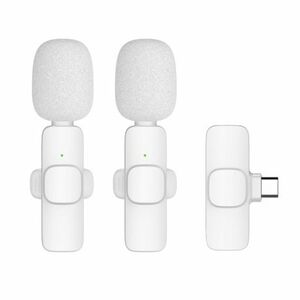 MG K1 Wind vezeték nélküli lavalier mikrofon USB-C 2db, fehér kép
