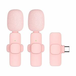 MG K1 Wind vezeték nélküli lavalier mikrofon USB-C 2db, rózsaszín kép