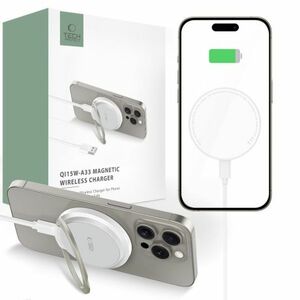Tech-Protect A33 MagSafe vezeték nélküli töltő 15W, fehér kép