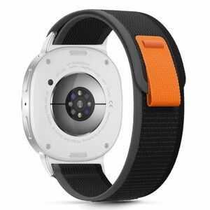 Tech-Protect Nylon Stripe szíj Samsung Galaxy Watch 8 / Classic (40/44/46mm), black/orange kép