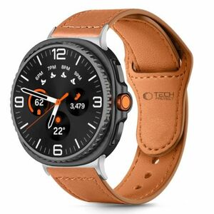 Tech-Protect Leather Fit szíj Samsung Galaxy Watch 8 / Classic (40 / 44 / 46mm), brown kép