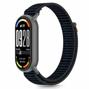 Tech-Protect Nylon Stripe szíj Xiaomi Smart Band 8 / 9 / 10, black/orange kép