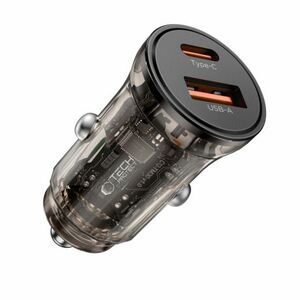 Tech-Protect CC01 autós töltő USB / USB-C 30W PD QC, fekete kép