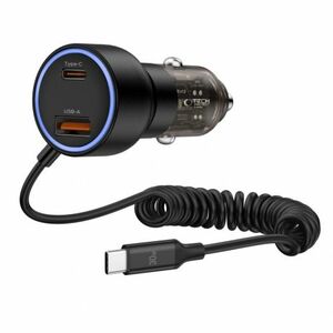 Tech-Protect CC05 autós töltő USB / USB-C 60W PD + kábel USB-C, fekete kép