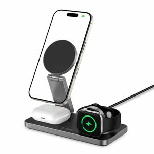 Tech-Protect A47 MagSafe vezeték nélküli töltő mobil / AirPods / Apple Watch 15W, fekete kép