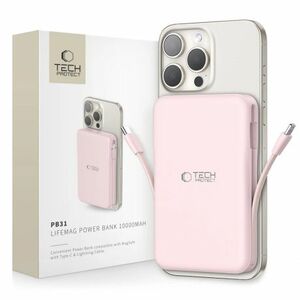 Tech-Protect PB31 LifeMag MagSafe Power Bank 10000mAh, rózsaszín kép