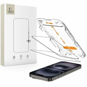 Tech-Protect Quick Set 2x üvegfólia iPhone 15 / 16, fekete kép
