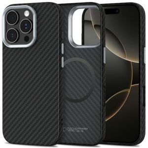 Tech-Protect Ion Carbon MagSafe tok iPhone 16 Pro Max, fekete/ezüst kép