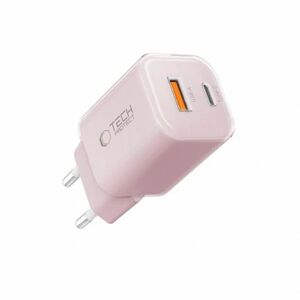 Tech-Protect NCM33W hálózati töltő USB / USB-C 33W PD QC, világos rózsaszín kép