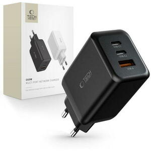 C65W-2 2x USB-C + 1x USB-A Black (9490713934524) kép