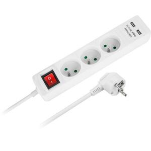 3 Plug + 2 USB 3 m Switch (URZ3202-3) kép
