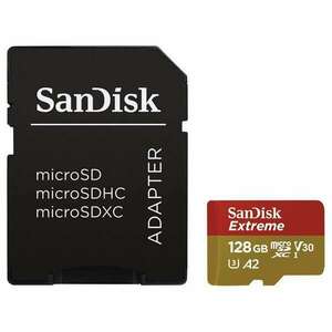 Sandisk 121586, microsd extreme kártya 128gb, 190/90 mb/s, a2 c10... kép