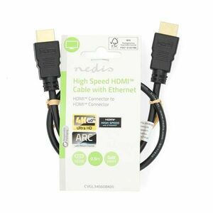 Nedis cvgl34060bk05 ultra hd hdmi kábel, hdmi dugó - dugó, 4k@60h... kép