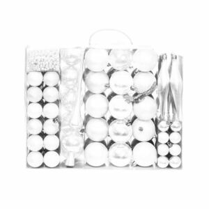 112 részes karácsonyfadísz, több színben-fehér kép