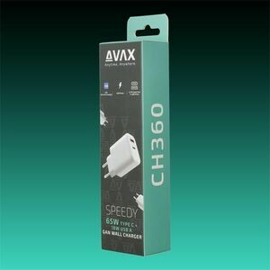 Avax hálózati töltő usb-a usb-c 65w, fehér AVAX_CH360 kép